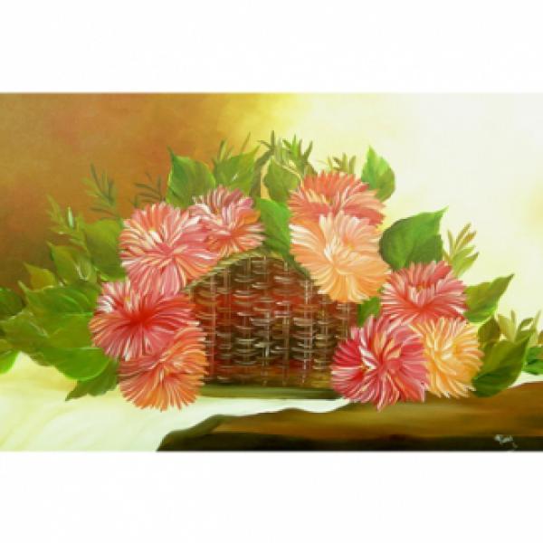 Pintura em Painel Floral R036 - 130x80cm