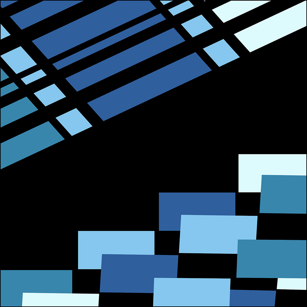 Tela para Quadros Desenhos Geomtricos Tons Azul - Afic13606