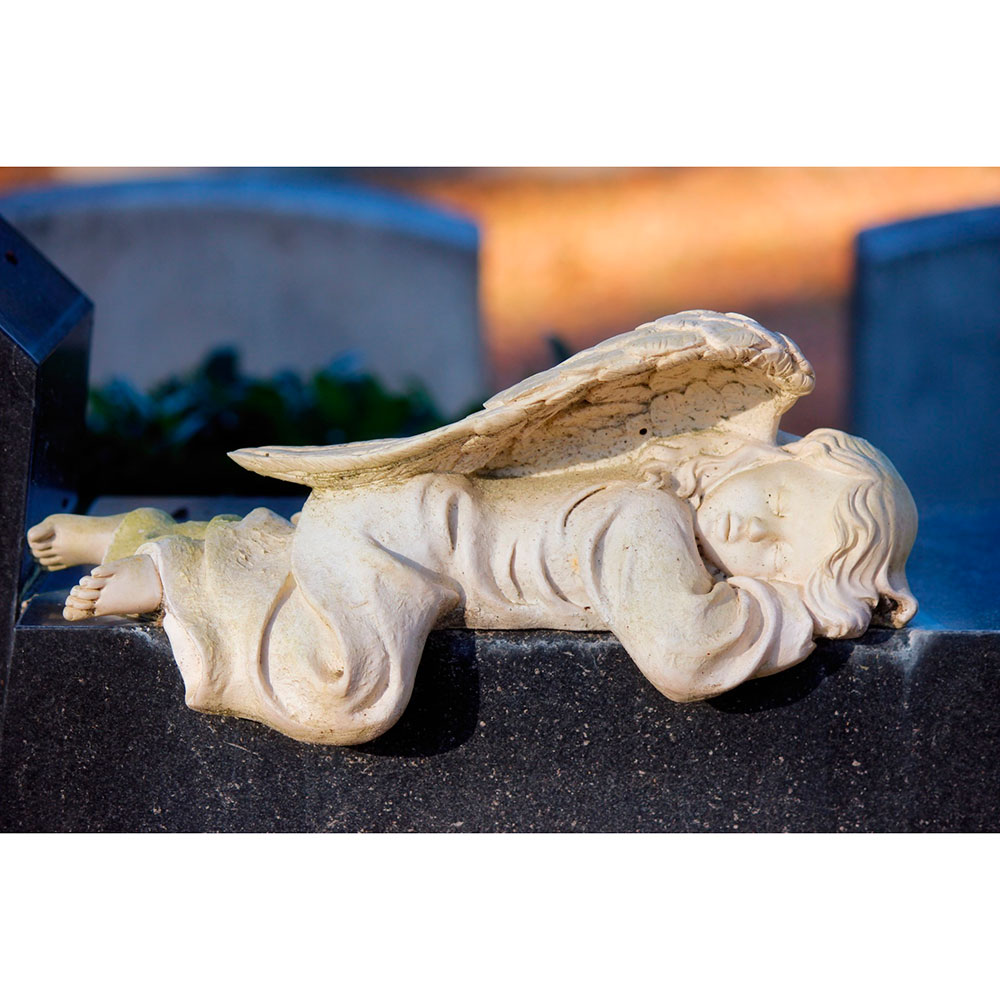 Tela para Quadros Escultura Anjo Bebê Dormindo - Afic13497 - 70x50 Cm