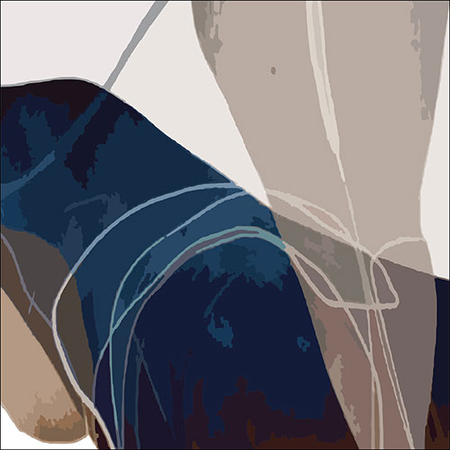 Gravura para Quadros Decorativo Abstrato Tons Azul Marrom e Cinza - Afi17916