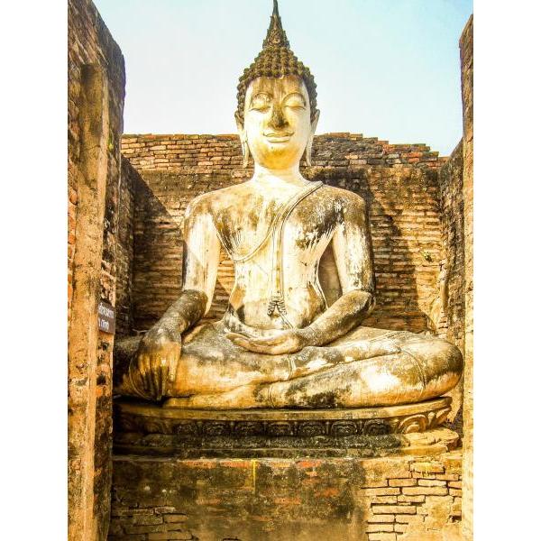 Impressão em Tela para Quadros Buda Sobre Iluminação de Meditação - Afic404