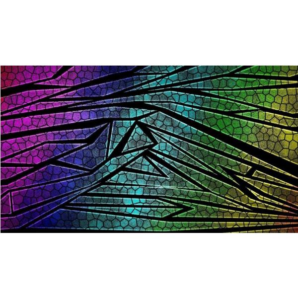Gravura para Quadros Abstrato Metlico Colorido - Afi282 - 70x40 cm