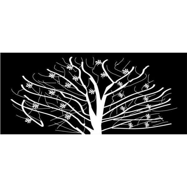 Gravura para Quadros rvore Branca com Fundo Preto - Afi6050