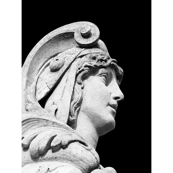 Tela para Quadros Cabeça Estátua de Gesso Preto e Branco - Afic17501