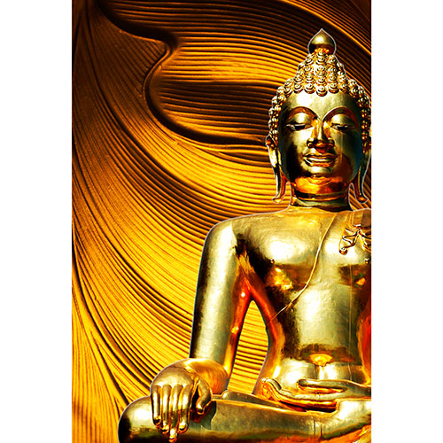 Tela para Quadros Decorativo Estátua Buda Dourado - Afic17577