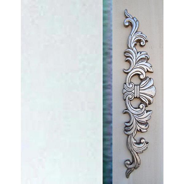 Moldura Decorativa R�stica em Madeira Branca com detalhe em Prata para Espelhos - ESP. 047