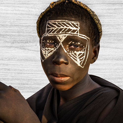 Gravura para Quadros Decorativo Africano Pintura Facial - Afi18714
