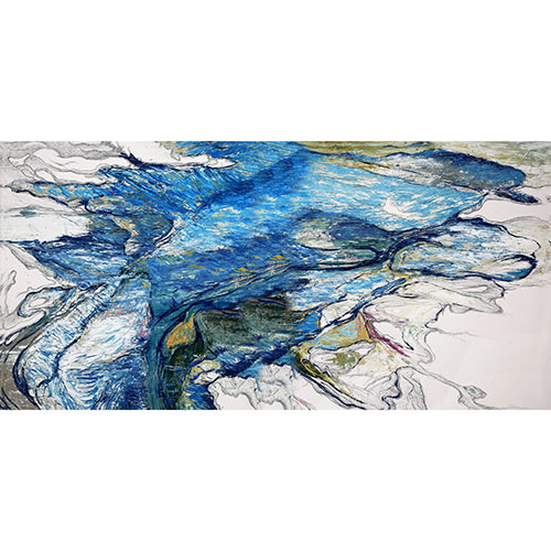 Tela para Quadros Abstrato Textura em Cores Azul - Afic19098
