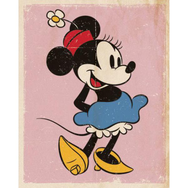 Gravura para Quadros Minnie Mouse Retrô - Mpp50574 - 40x50 Cm