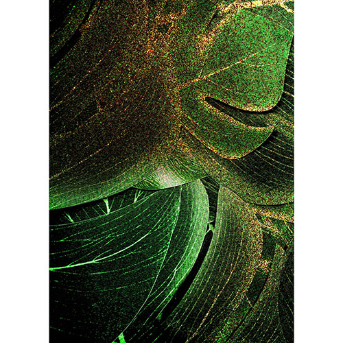 Tela para Quadros Decorativo Folhas de Imb Verde e Dourada - Afic18902