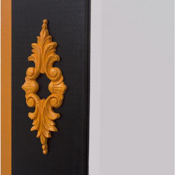 Moldura Decorativa R�stica em Madeira Preto com detalhe em Amarelo para Espelhos - ESP. 088
