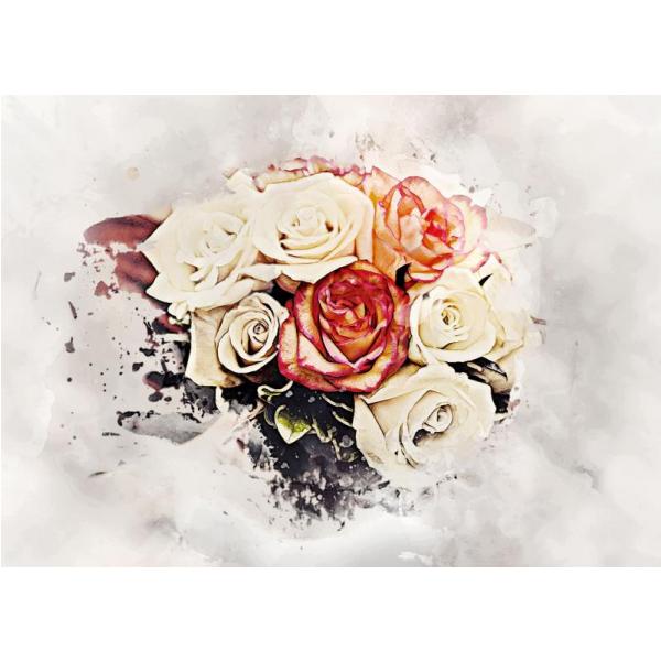Gravura para Quadros Buqu Rosas Coloridas - Afi2129 - 70x50 cm
