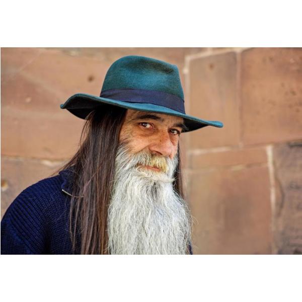 Impressão em Tela para Quadros Retrato Homem de Barba e Cabelos Longos - Afic2060