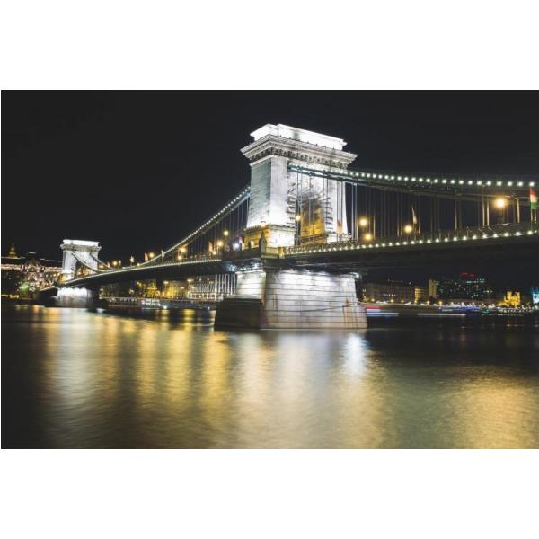 Impresso em Tela para Quadros Ponte Budapeste a Noite - Afic2982