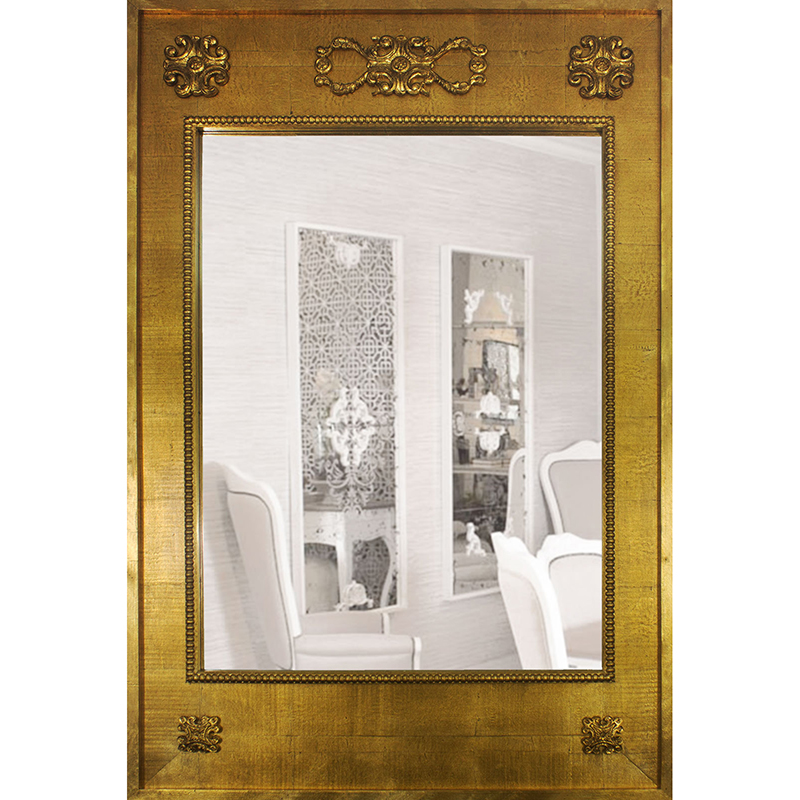 Moldura Decorativa Rstica Clssica Dourada com Apliques - Esp.099