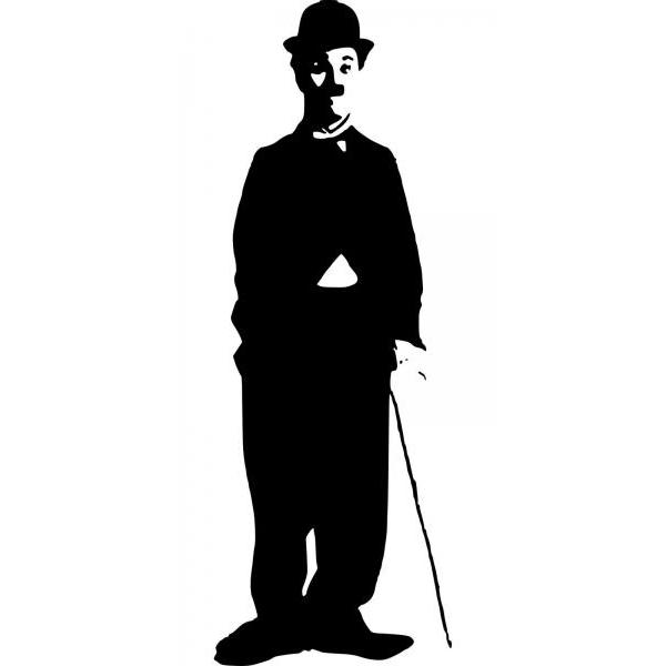 Impressão em Tela para Quadros Decorativos Charles Spencer Chaplin - Afic2638 - 35x70 Cm