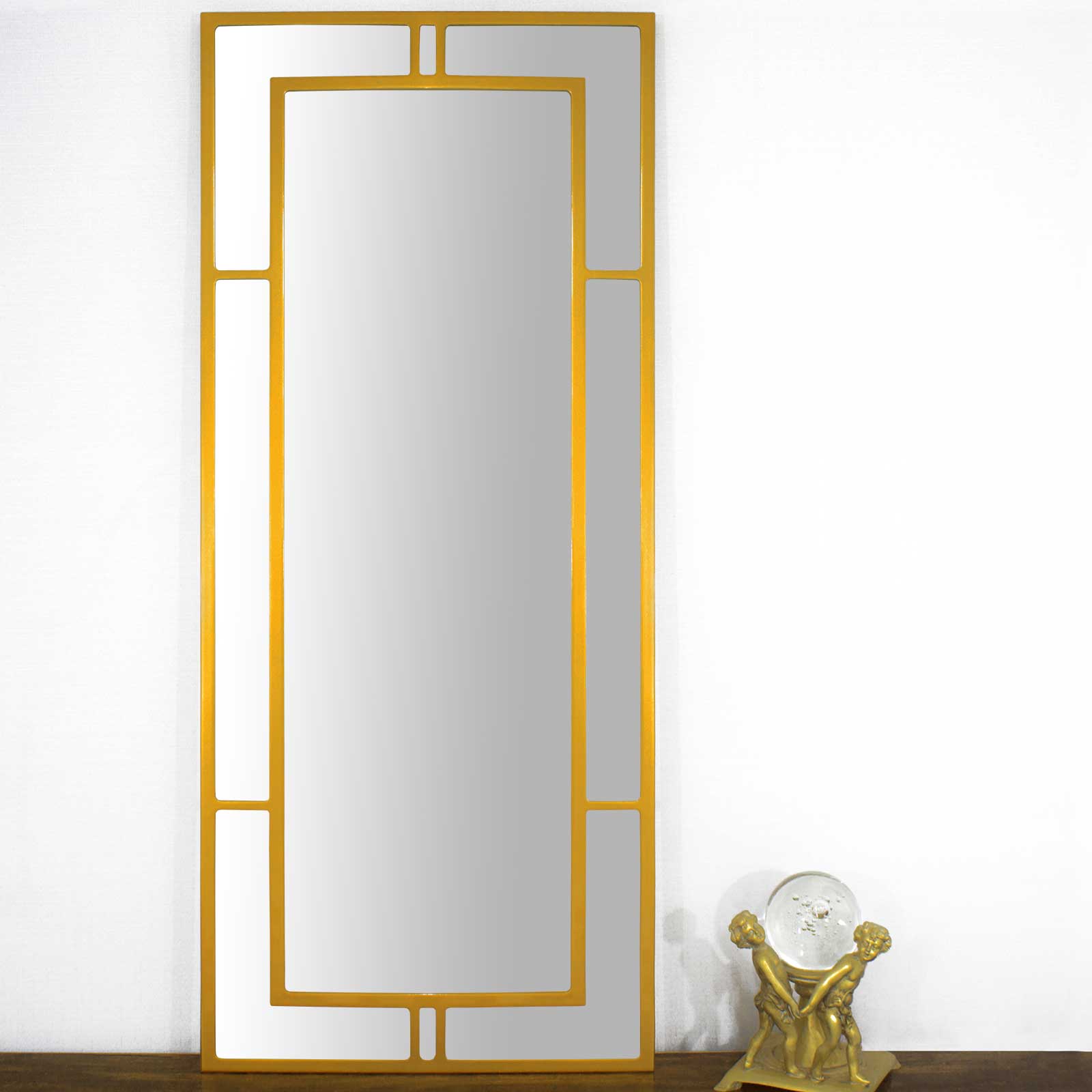 Moldura Grade Mdf Laqueada Dourada Brilho para Espelhos V�rias Medidas