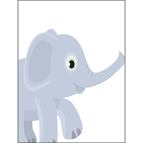 Tela para Quadros Decorativo Desenho Ilustrativo Elefante Azul Beb - Afic18969