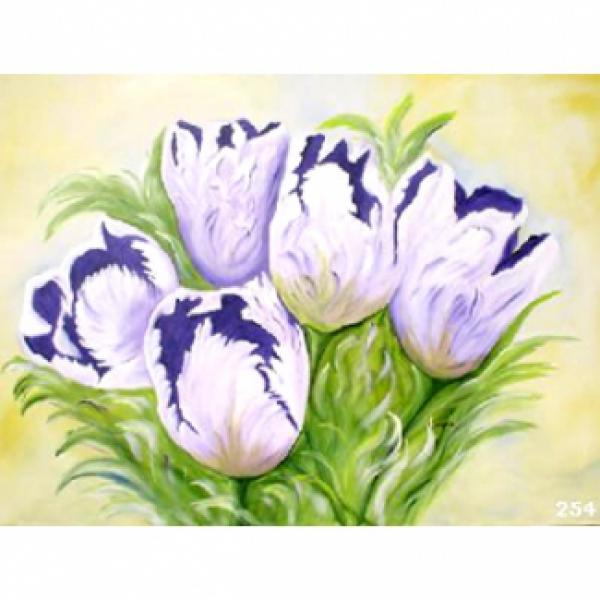 Pintura em Painel Floral Tg254 - 110x70 Cm