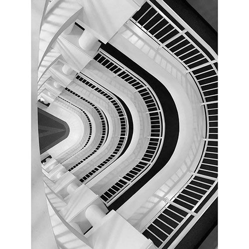 Tela para Quadros Arquitetnico Vista de ngulo Superior Escada - Afic19380