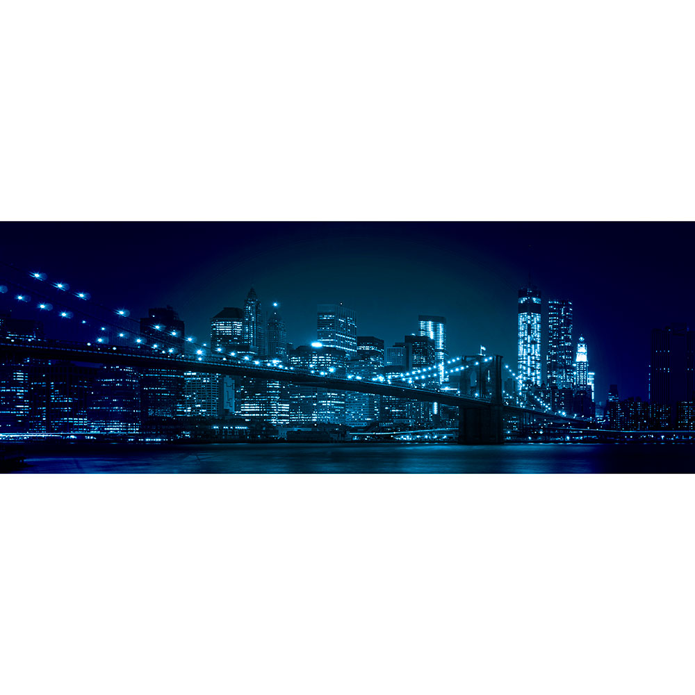 Gravura para Quadros Panorâmica Cidade New York e Ponte Brooklyn I - Afi13939