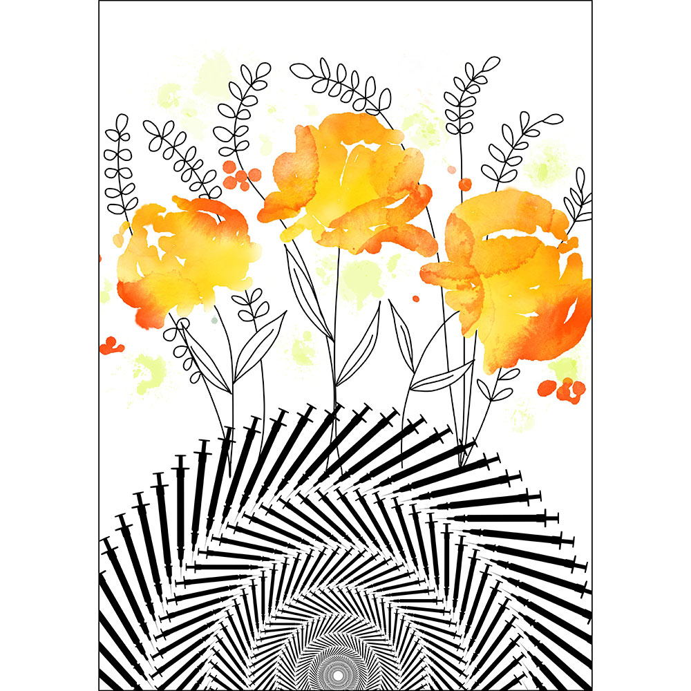 Gravura para Quadros Decorativo Floral e Mandala de Serigas - Afi13741