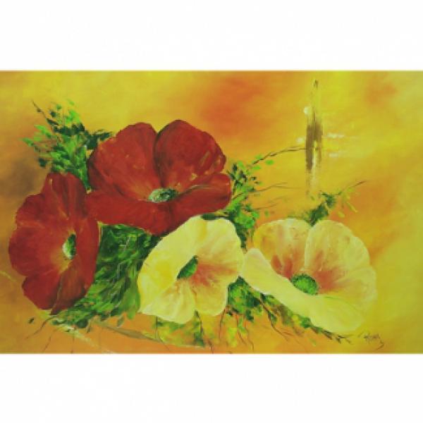 Pintura em Painel Floral R040 - 130x80cm