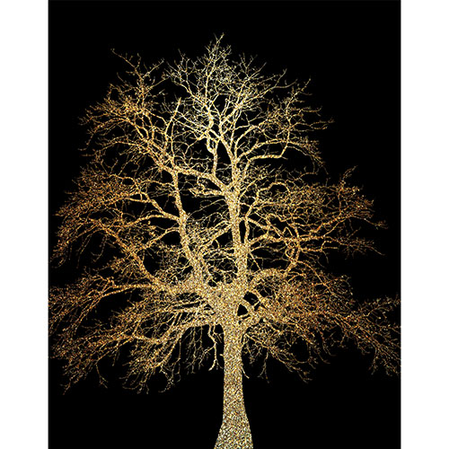 Gravura para Quadros Paisagem Árvore Seca Dourada - Afi18162