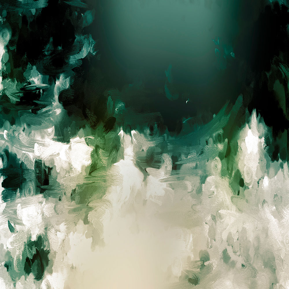 Gravura para Quadros Aquarela Verde e Branco Abstrato - Afi13477
