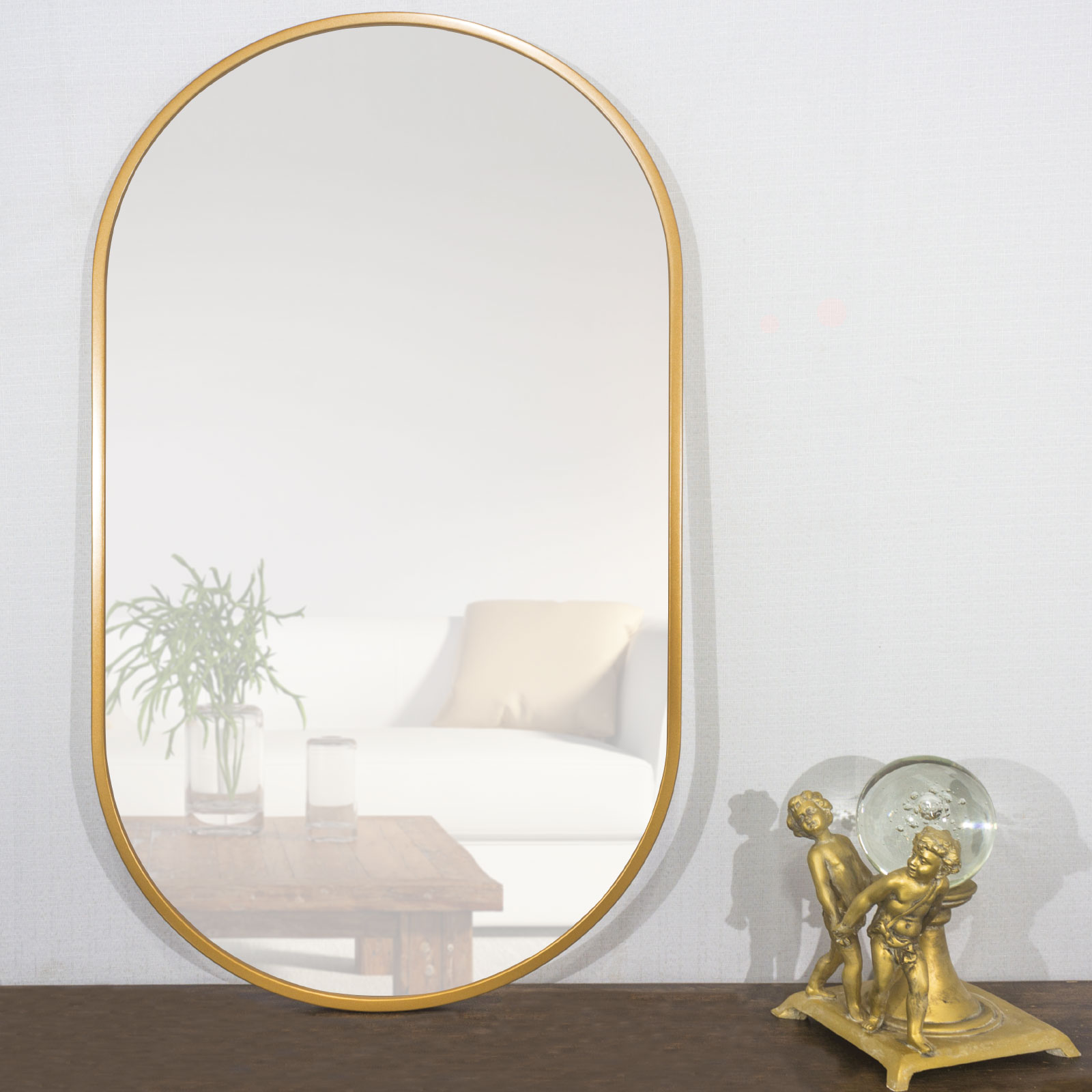 Moldura Arredondada MDF Laqueado Dourada Brilho Para Espelhos Vrias Medidas