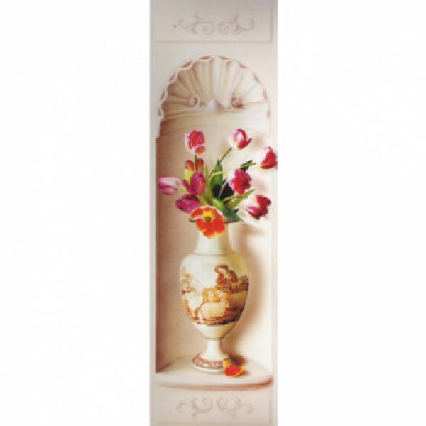Gravura para Quadros Decoravitos Vaso Floral - Ncn3597 - 30x100 Cm