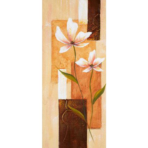 Gravura para Quadros Decorativo Silhueta Floral - 9921001 - 30x70 Cm