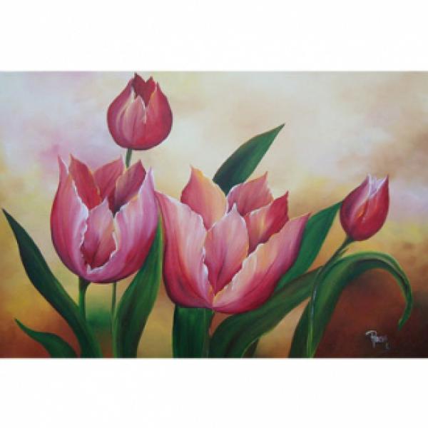 Pintura em Painel Floral R050 - 130X80 CM