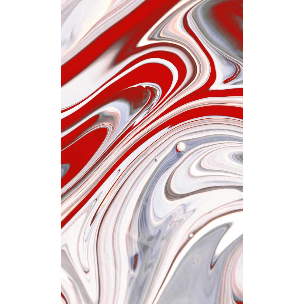 Tela para Quadros Abstrato Linhas Circular Branco e Vermelho I - Afic11126