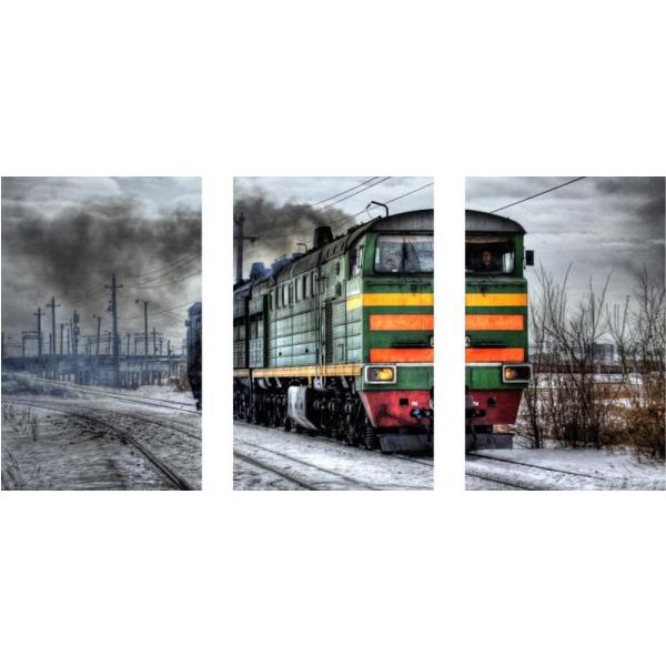 Gravura para Quadro Painel Locomotiva Recortada - Afi2728b - 106x50 Cm