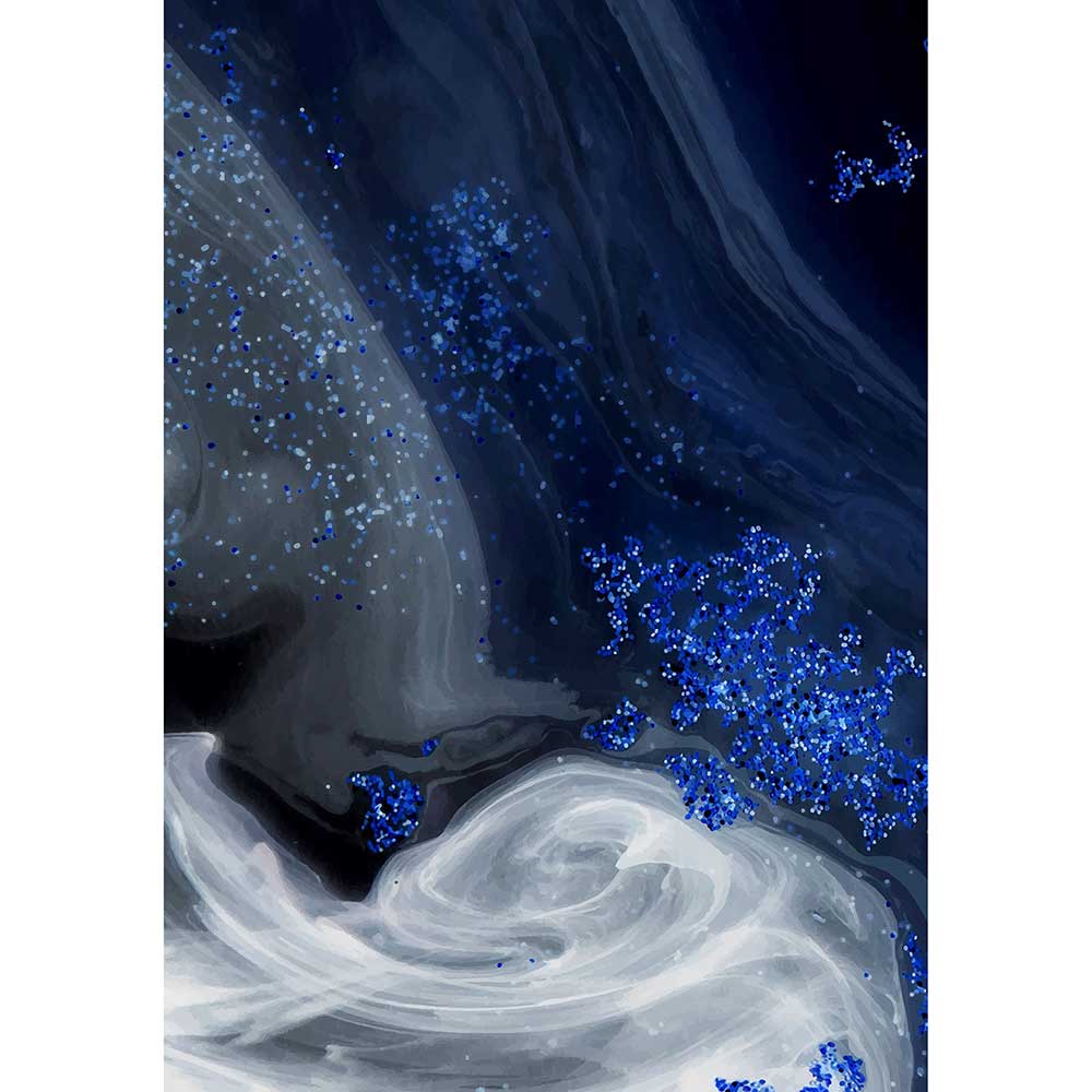 Gravura para Quadros Decorativo Abstrato Azul Brilhante - Afi14820