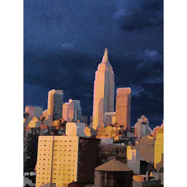 Gravura para Quadros Bela Cidade de Nova York Ilustrativa - 9240e-1114 - 28x35 Cm