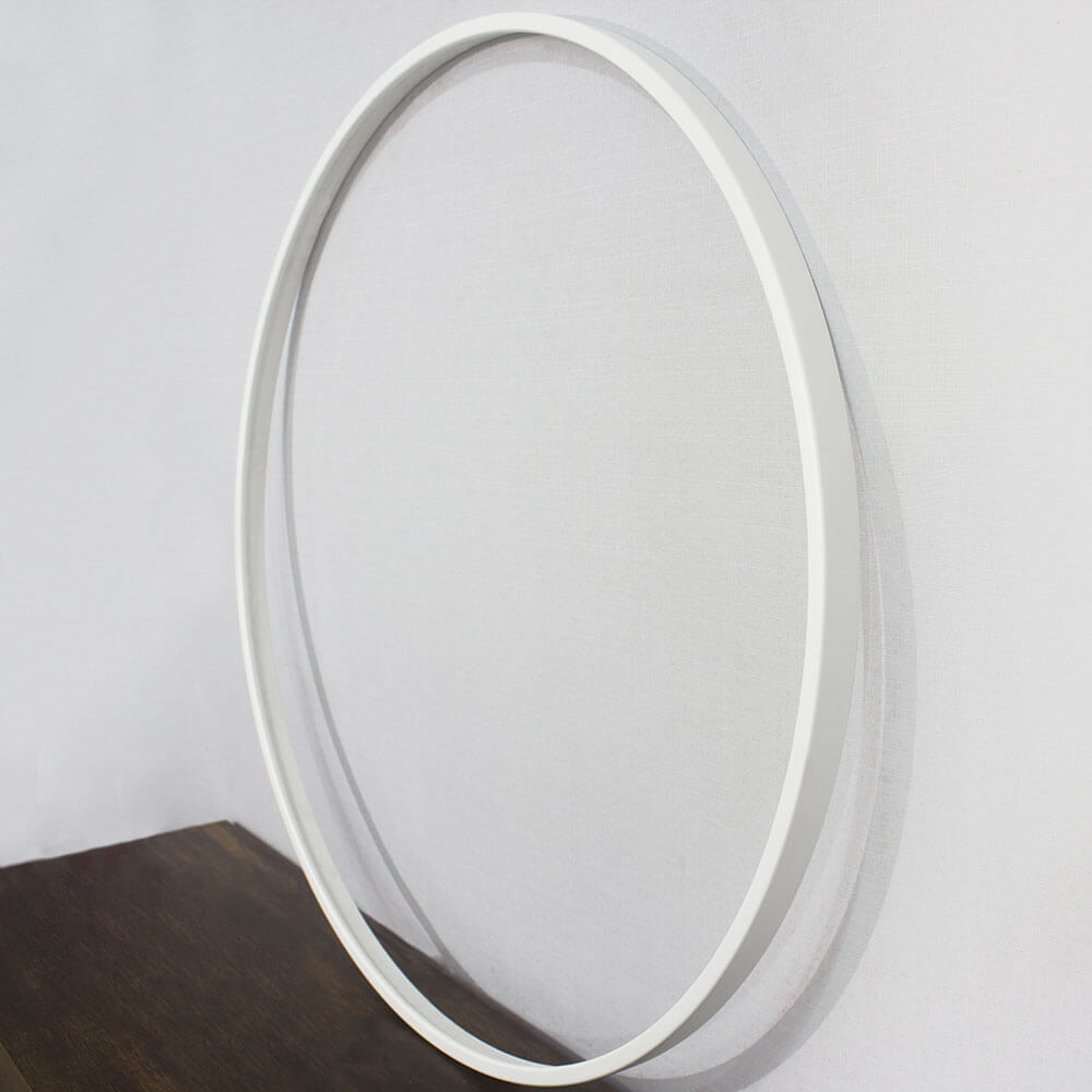 Moldura Redonda MDF Laqueado Branco Brilho Para Espelhos V�rias Medidas