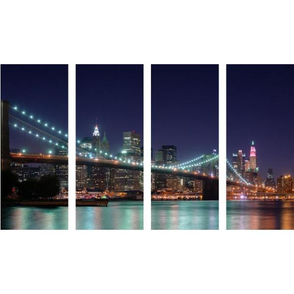 Gravura para Quadros Cidade New York a Noite Recortada - Afi1771c - 191x110 Cm