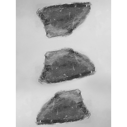 Gravura para Quadros Trio Abstrato Pedra Lapidada Preta - Afi18533