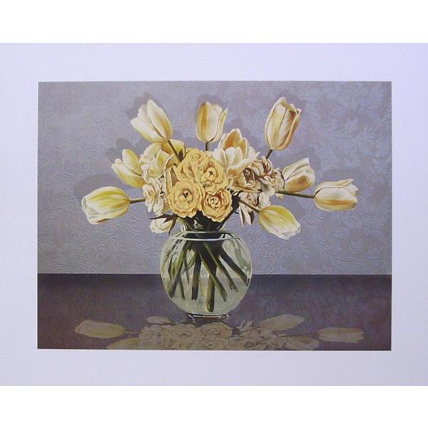 Gravura para Quadros Vaso Floral Flores Diversas - Ncn3804 - 50x40 Cm
