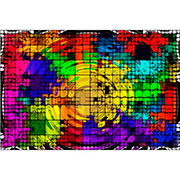 Gravura para Quadros Abstrato Colorido Circular - Afi197