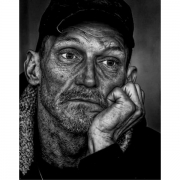 Impressão em Tela para Quadros Retrato de Homem Preto e Branco - Afic2074
