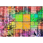 Impresso em Tela para Quadros Abstrato Mosaico Colorido - Afic198
